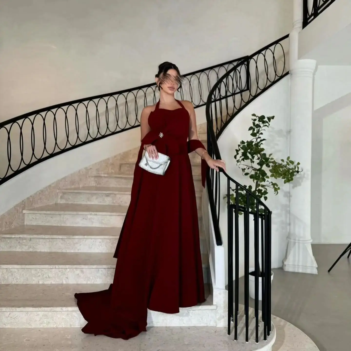 AsaNagi Saudi Elegant Red Prom Gown Women 3D Flowers Party Evening Dress Floor Length Formal Occasion Dresses 2025 customized