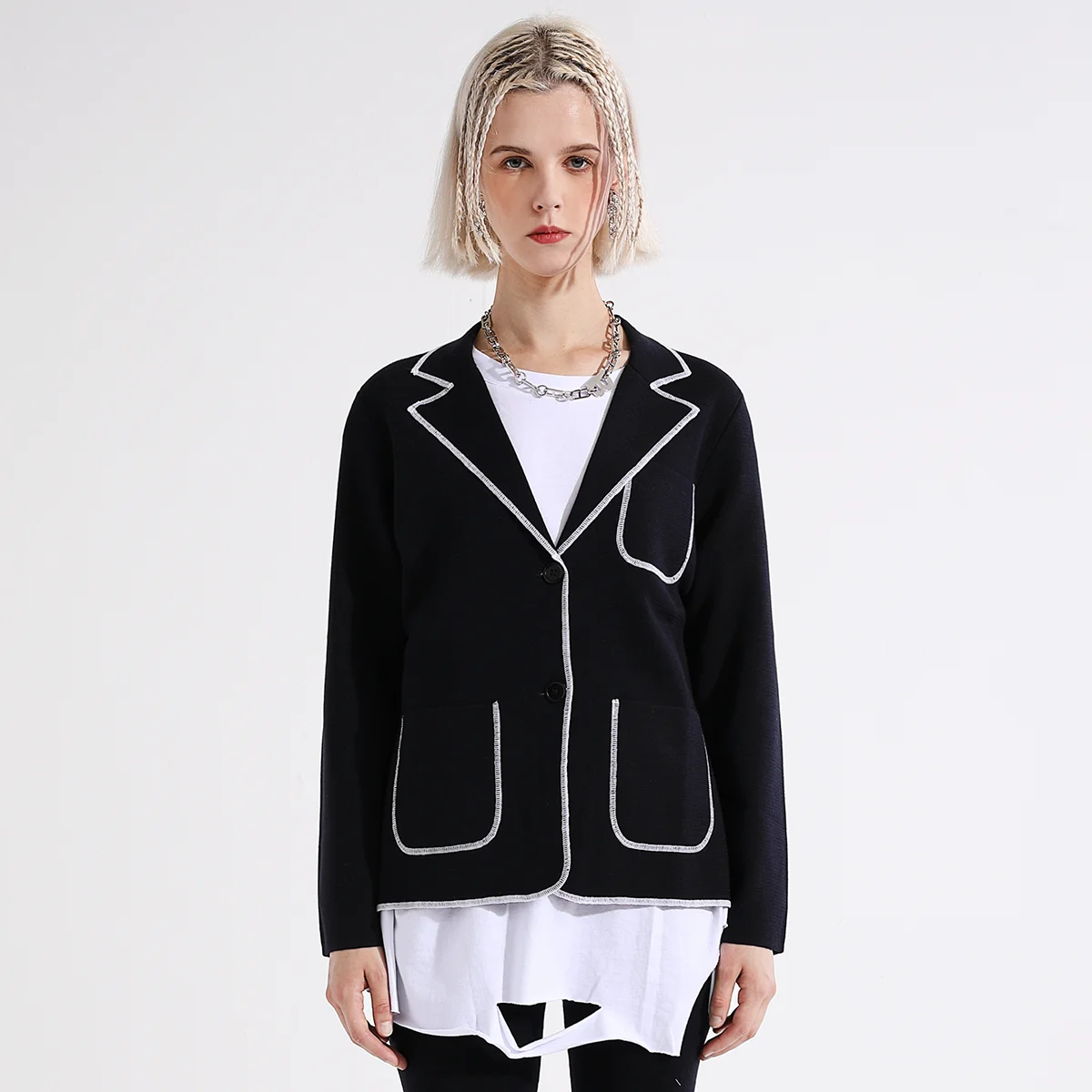 Z609 High-quality  woolen blazer luxury brand women's Clothing 100% merino wool suit jacket