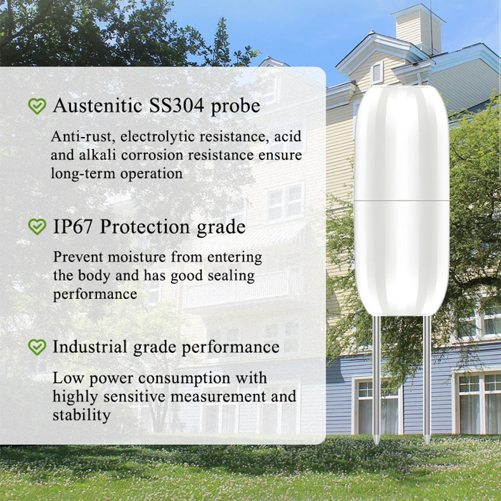 Tuya Zigbee Wireless Soil Intelligent Temperature Humidity Tester Mobilephone APP Real Time for Garden Farmland Planting