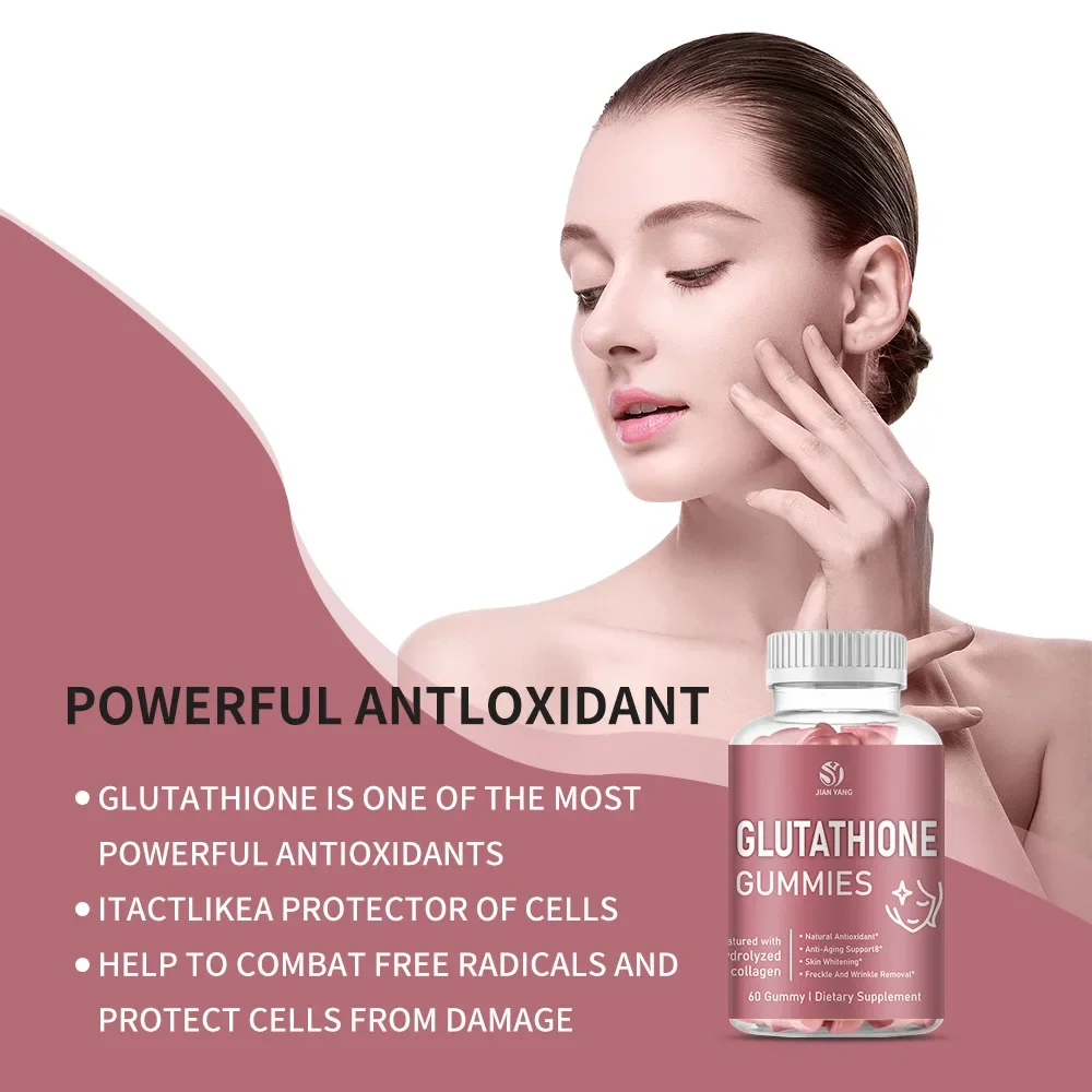 

1 bottle Glutathione Gummies Fight Cellular Aging Reduce Fine Lines Wrinkles Make Your Skin Brighter Gummy Bears FREE SHIPPING