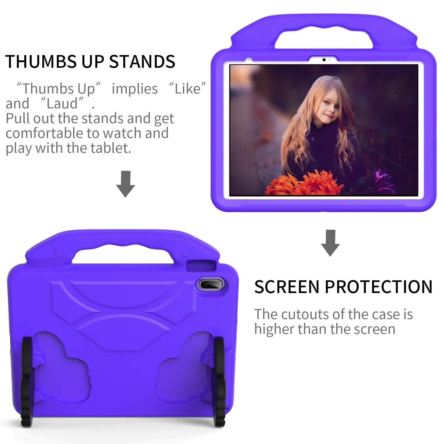 Thumbs Up Case for Samsung Galaxy Tab A9 8.7 inch 2023 Kids Soft EVA Stand Cover for Tab A 7.0 8.0 4 A7 Lite A9 E A8.0 2017 2018