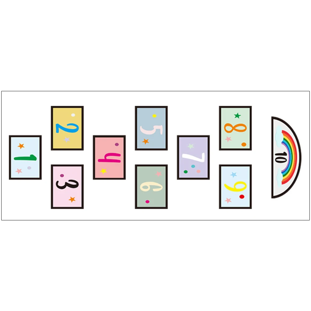 Numéros sauter à la grille salle de jeu stickers muraux enfant sol autocollant pour enfants autocollants couleur jeu pour enfants salle de classe