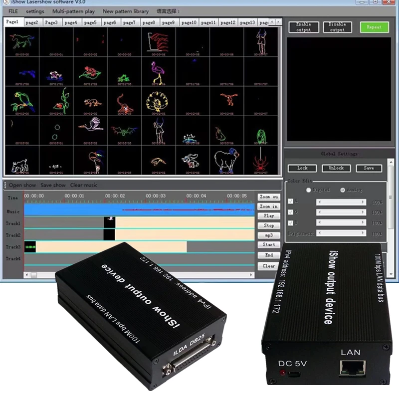 

Laser ishow 3.0 Laser Show Softeware ILDA Interface;LASER ishow 3.0 Laser Light Stage Effect Lighting / Show Designer Software