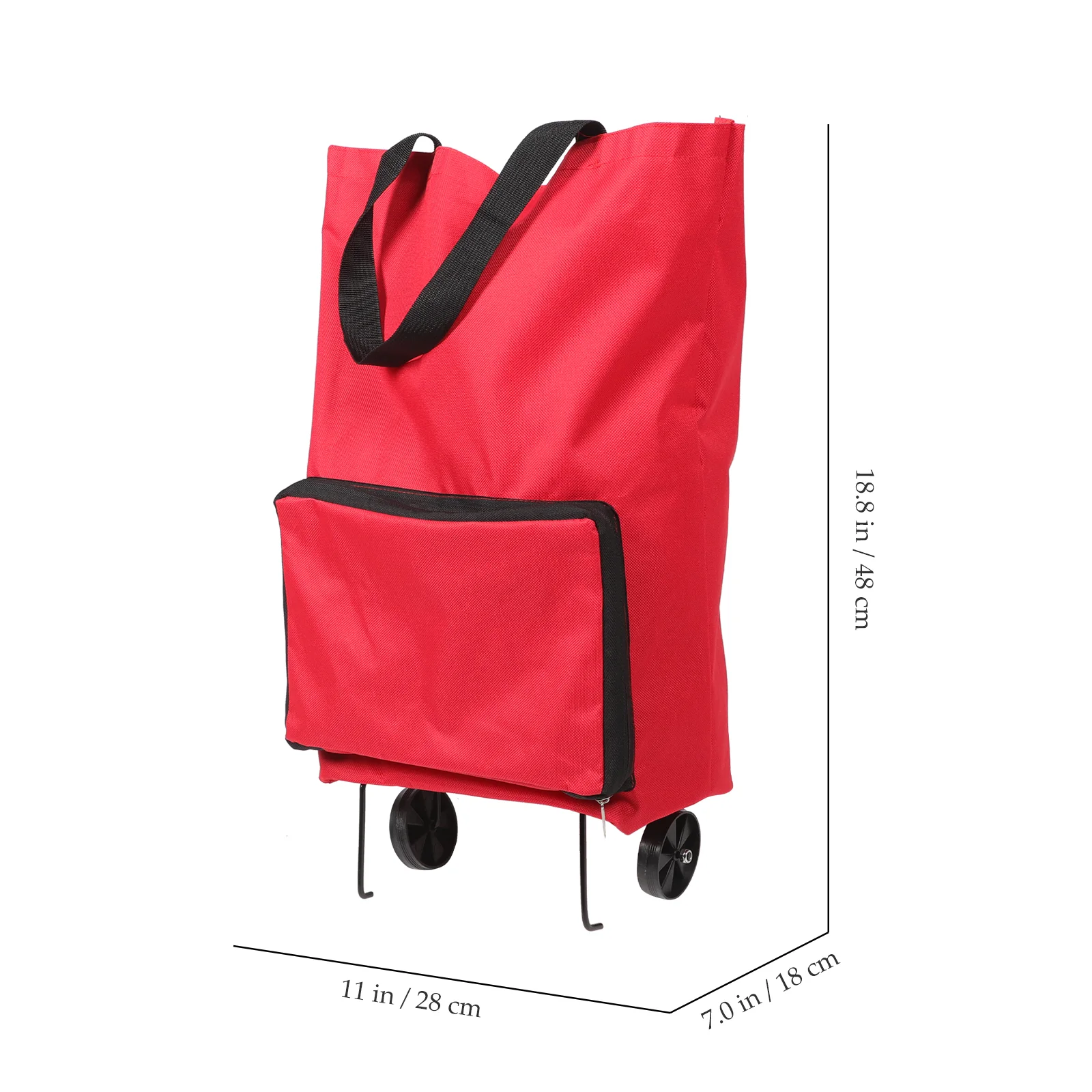 Storage Bags Shopping Portable Tug on Wheels Tie Rod Trolley Crate with Cart for Pouch