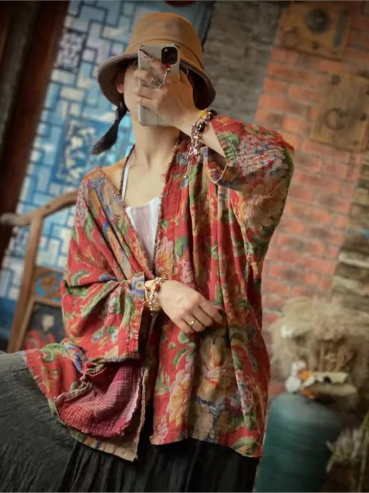 Why the Women Loose Printed V Neck Jacket is the Perfect Patterned Jacket for 2024