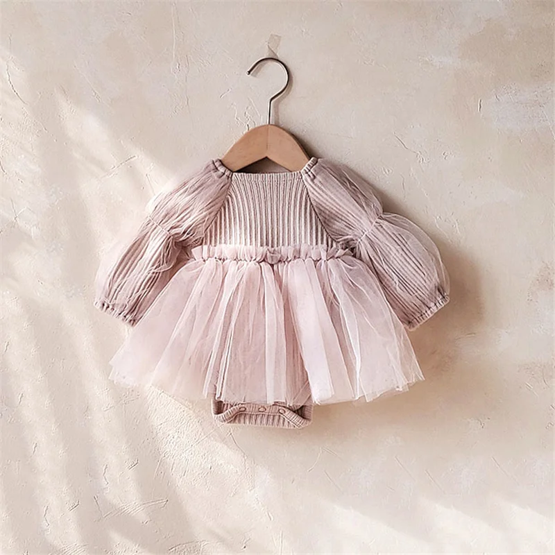 Spring Princess Baby Girl Lace Dresses Toddler Baby Girls Long Sleeve Dress Baby Party Dresses Infant Birthday Dress 0-2Y