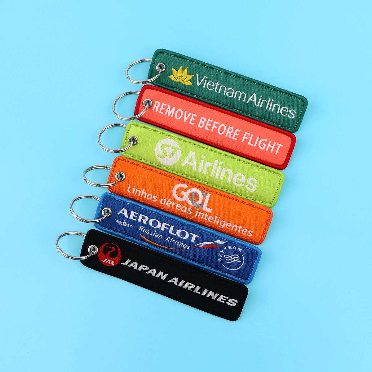 Airline Logo Keychain for Cars Backpack Key Holders CABIN CREW Fashion Embroidery Keyrings Key Tag Jet Tag Accessories Gift 1pcs view 6