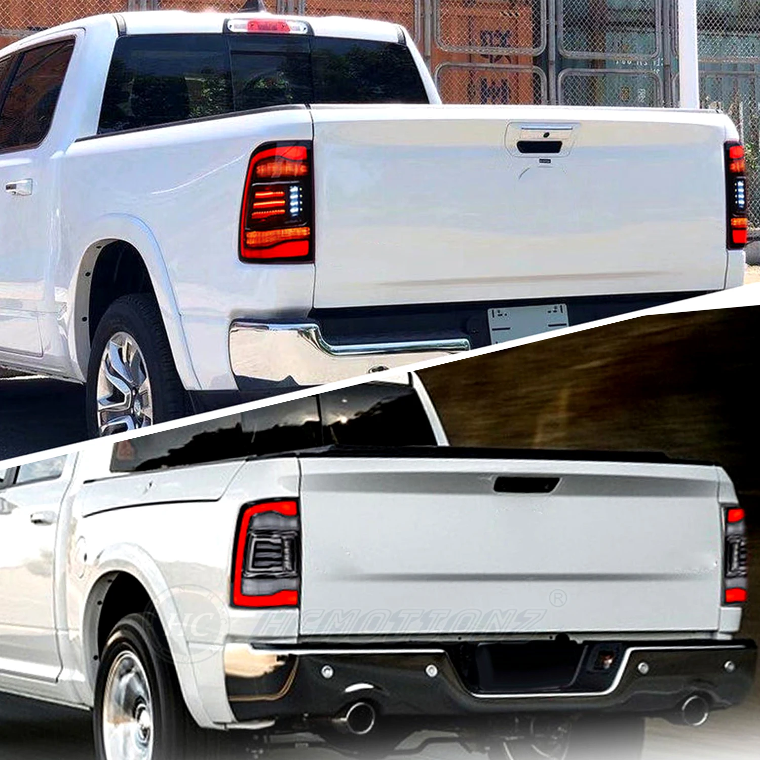 HCMOTIONZ DRL Sequential Animation Rear Lamps Assembly 2009-2018 LED Tail Lights for Dodge Ram
