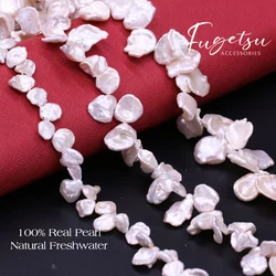 1string Baroque Natural Freshwater Pearl Petal Beads Charms for DIY Women Men Necklace Jewelry Making Accessories Daily Gifts