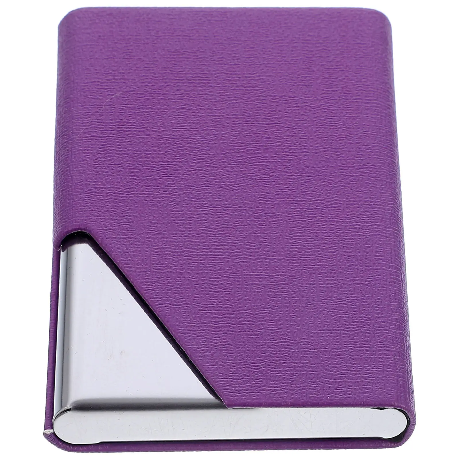 Stainless Steel Business Card Holder PU Leather Compact ID Credit Card Wallet for Men