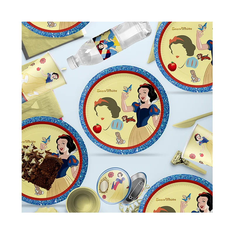 

Disney Snow White animated movies household goods table decoration & accessories disposable stickers balloon Party supplies