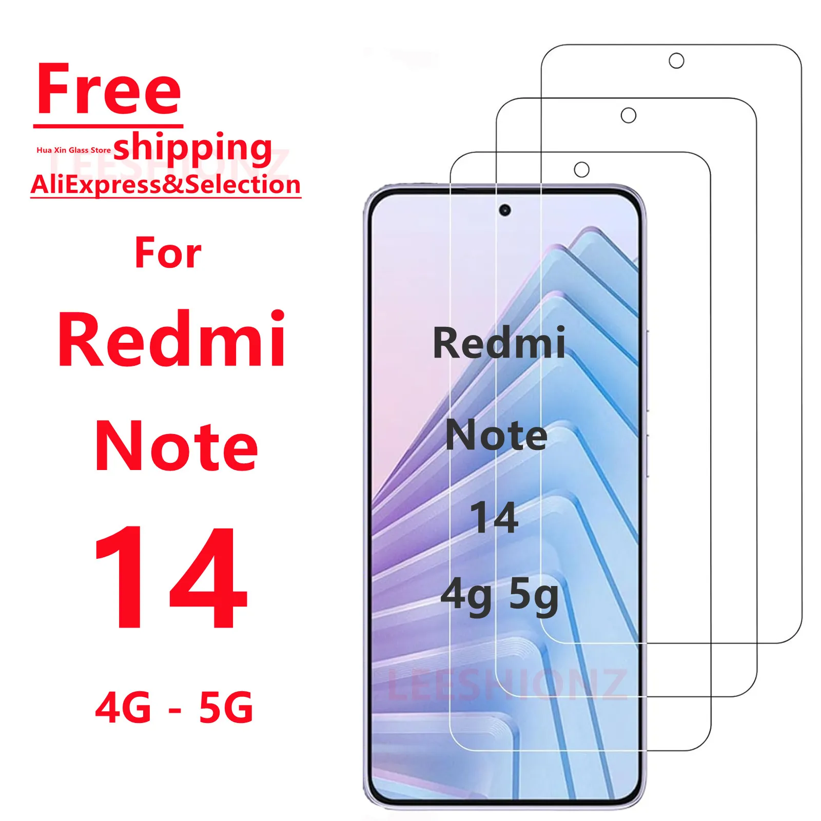 1/4Pcs Tempered Glass Screen Protector for Redmi Note14 - Smartphone Protection Suitable for Redmi Note14 Series