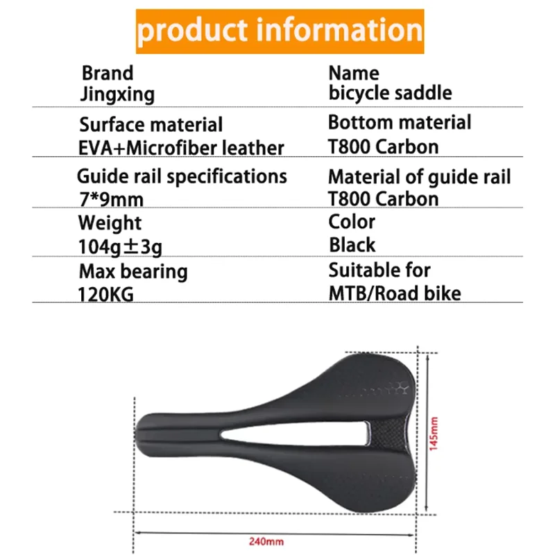 Superleichter 108g Carbon MTB Rennrad-Sattel Komfortabler Leder-EVA-Fahrradsitz für Radsport und Rennen – Detail 4
