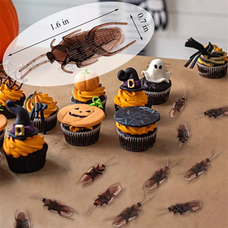 10-300pcs Prank Artificial Fake Cockroach PVC Simulation Fake Roach Bug Funny Trick Joke Toys Halloween Props Spoof Decoration