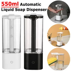 550ml Kitchen Automatic Liquid Soap Dispenser USB Rechargeable/Battery Touchless Hand Sanitizer Dispenser Bathroom Dispenser