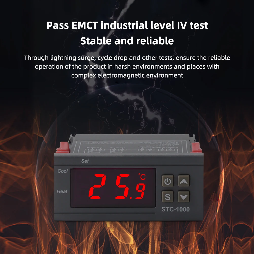 STC-1000 LED الرقمية متحكم في درجة الحرارة ترموستات ميزان الحرارة 110 فولت-220 فولت حاضنة التتابع التدفئة والتبريد