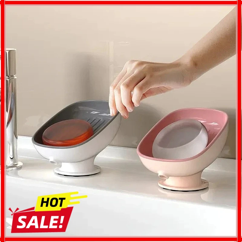 1Pcs Bathroom Soap Dishes Holder Self Draining Soap Box Super Suction Portable Soap Container for Bathroom Accessories