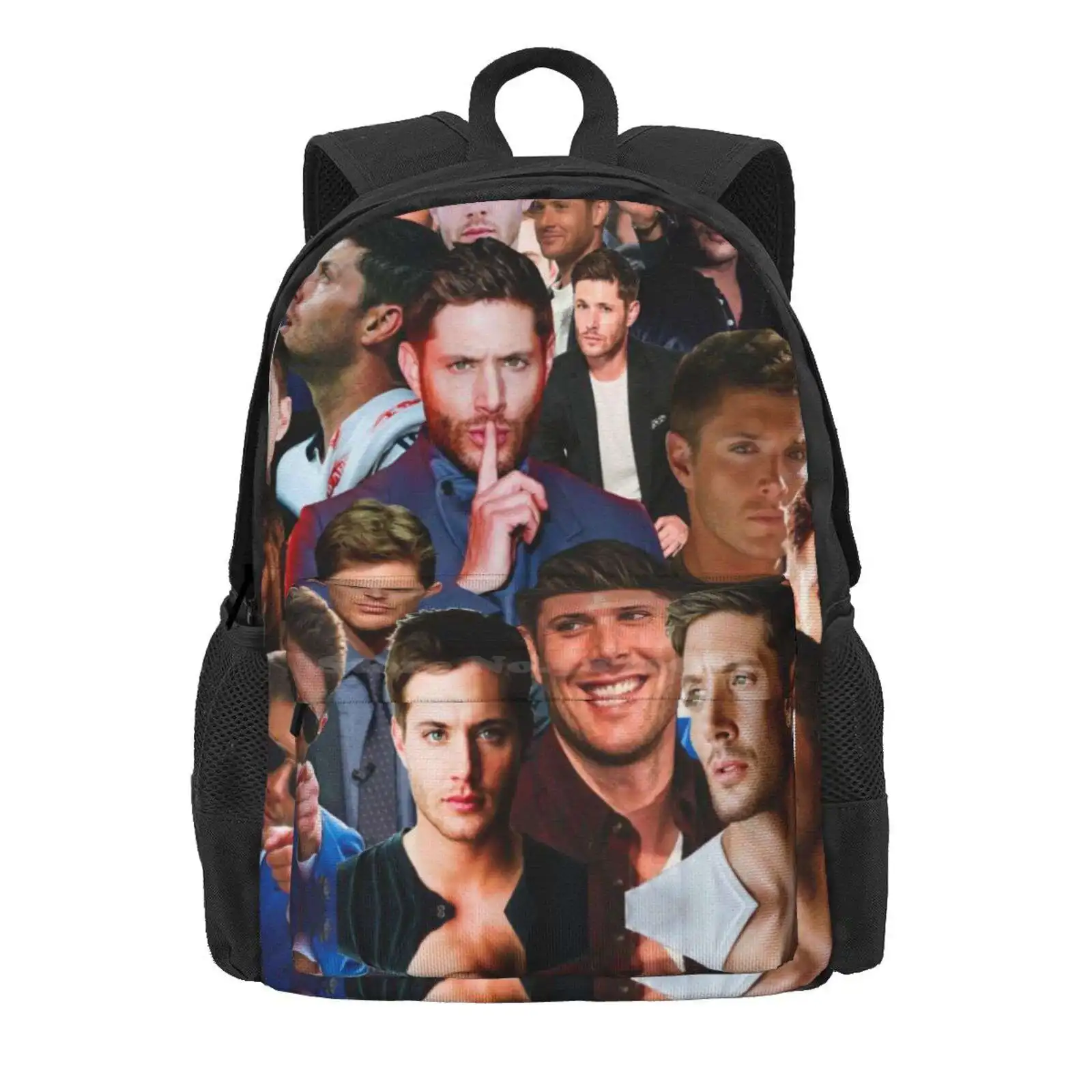 Jensen Ackles Photo Collage Hot Sale Schoolbag Backpack Fashion Bags Jensen Ackles Photo Collage