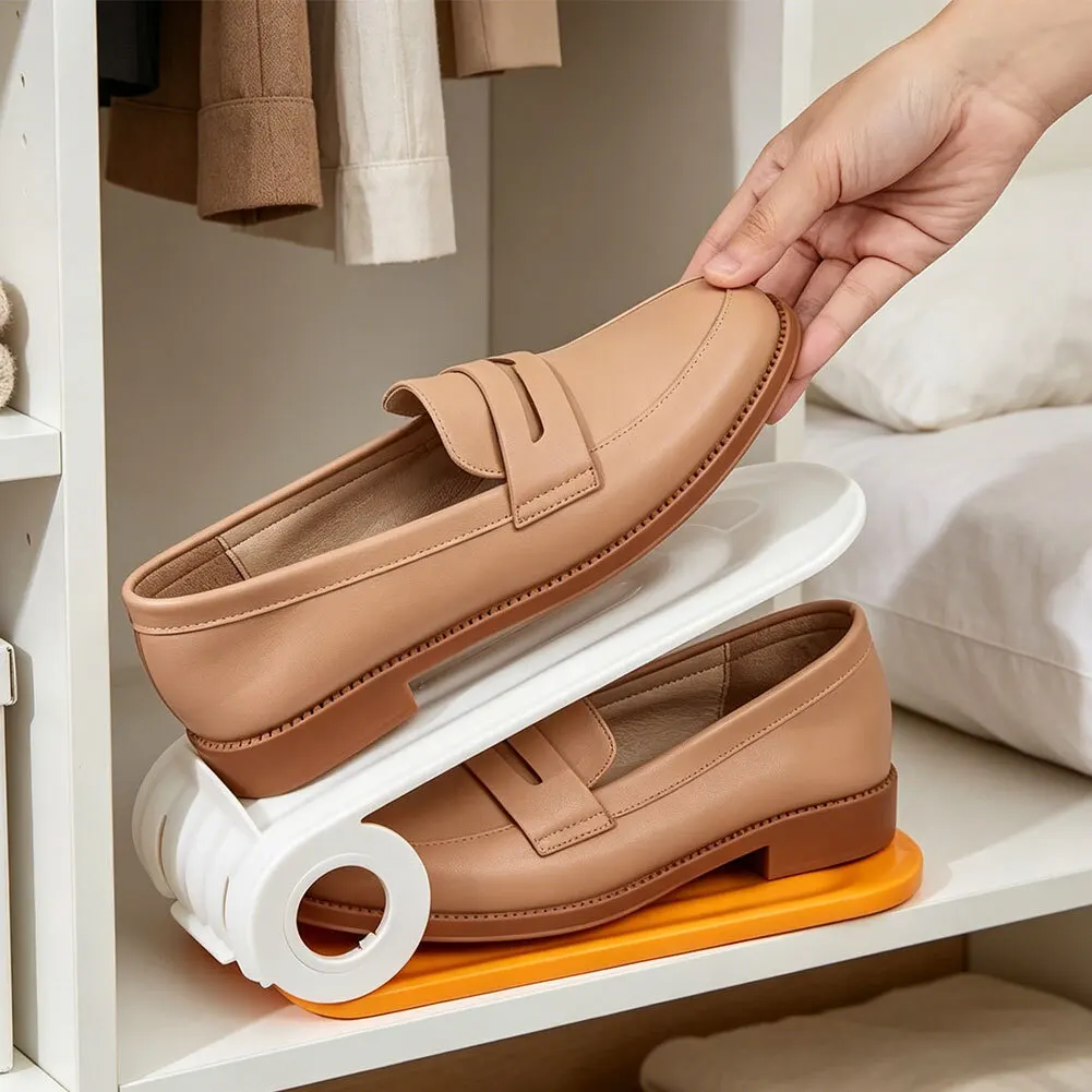 1Pcs Modern Shoe Rack Shoe Storage Rack Double-Layer Integrated Adjustable Plastic Shoe Organizer For Home Living Room