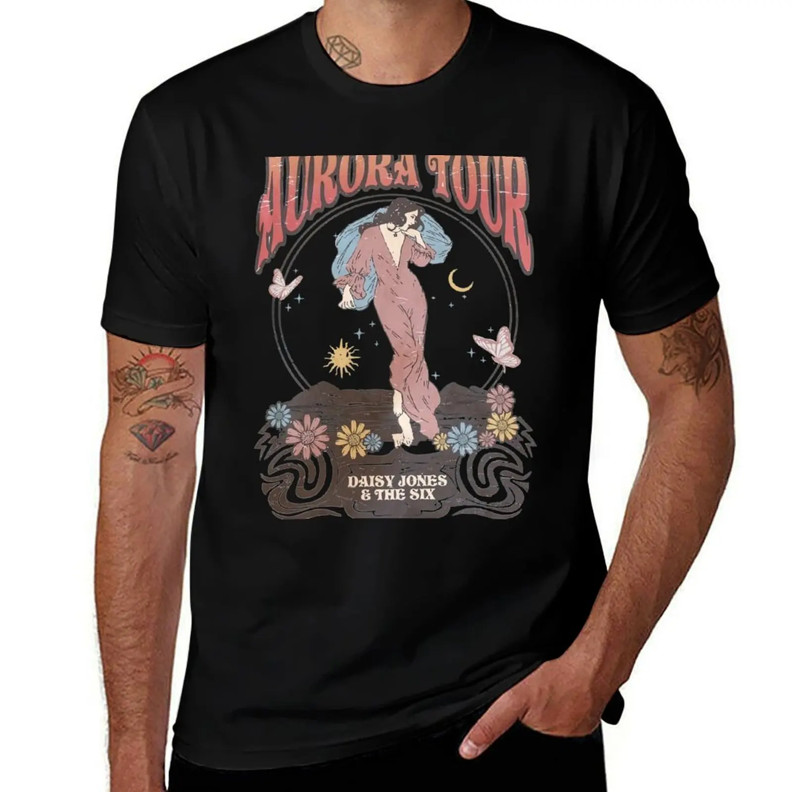 Retro The Aurora Tour 1978-79 T-Shirt Sports Casual Short Sleeve Cotton Tee