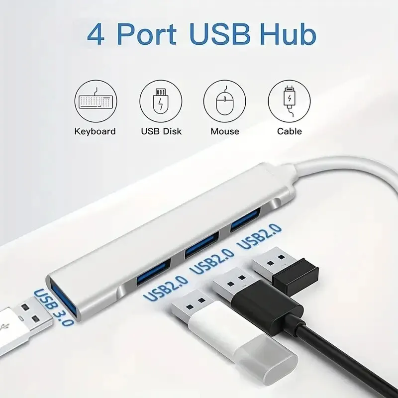 Verhoog uw productiviteit met deze 4-in-1 USB C-hub - Compatibel met MacBook, Mac Pro, Mac Mini, IMac, Surface Pro, XPS, PC, Fla