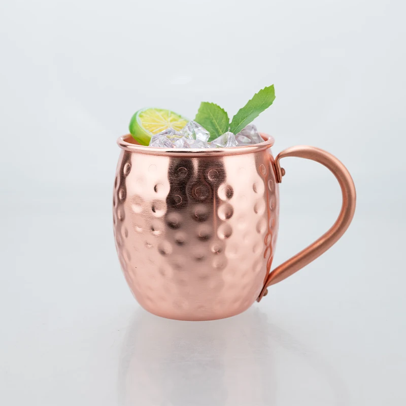 Pure Copper Moscow Mule Mug 350ml 500ml – Handcrafted Copper Cup for Cocktails, Mojitos, Whiskey, Beer – Classic Hammered Finish