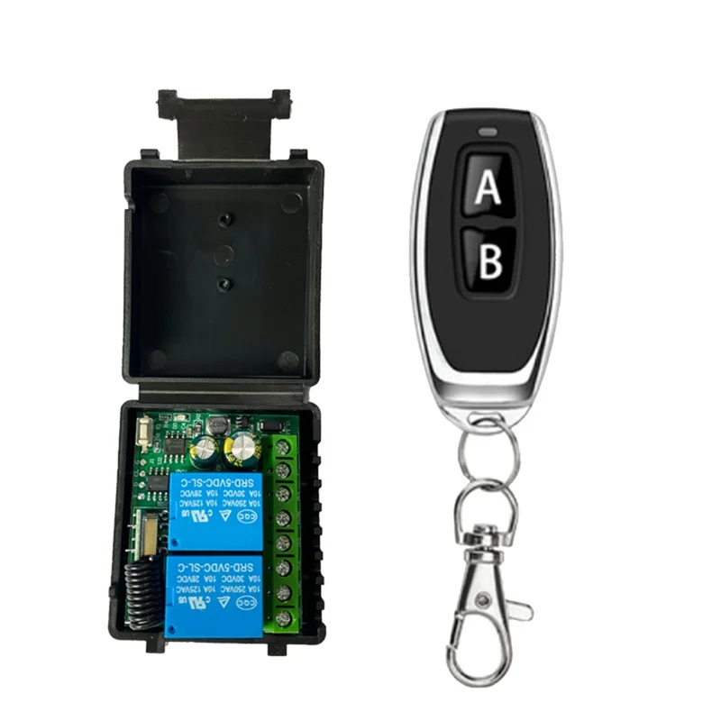 

433Mhz RF Remote Control DC6V-30V 2CH RF Relay Remote Control Switch For Garage Door Motor Control-ABIU