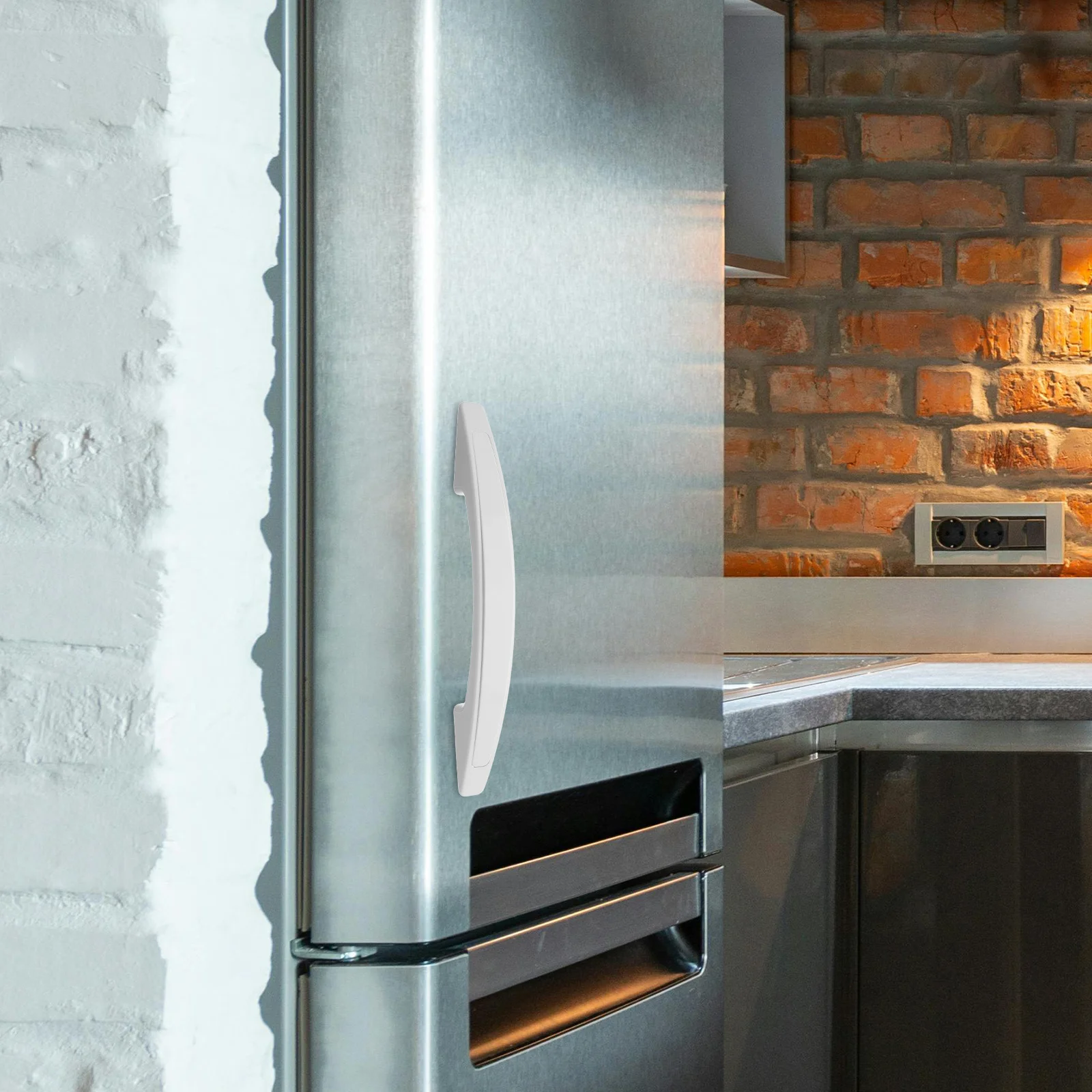 استبدال مقبض باب الفريزر سحب بلاستيكي عالي التحمل لأجهزة قبضة خزانة عرض الثلاجة