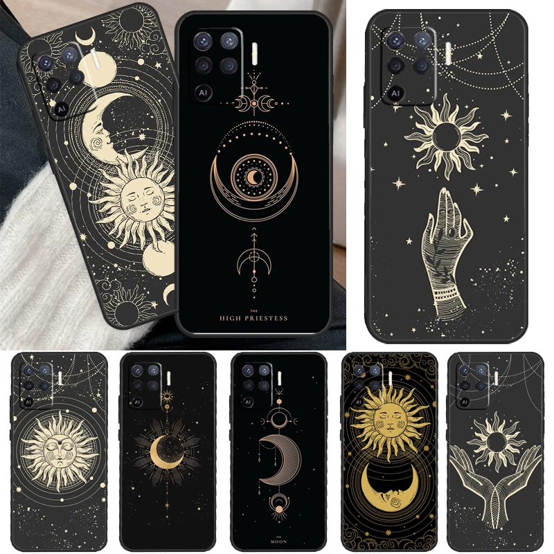 Magic Moon Tarot For OPPO A78 A77 A57 A17 A15 A16 A76 A96 A52 A72 A93 A74 A94 A5 A9 A31 A53S A54S A57s Case