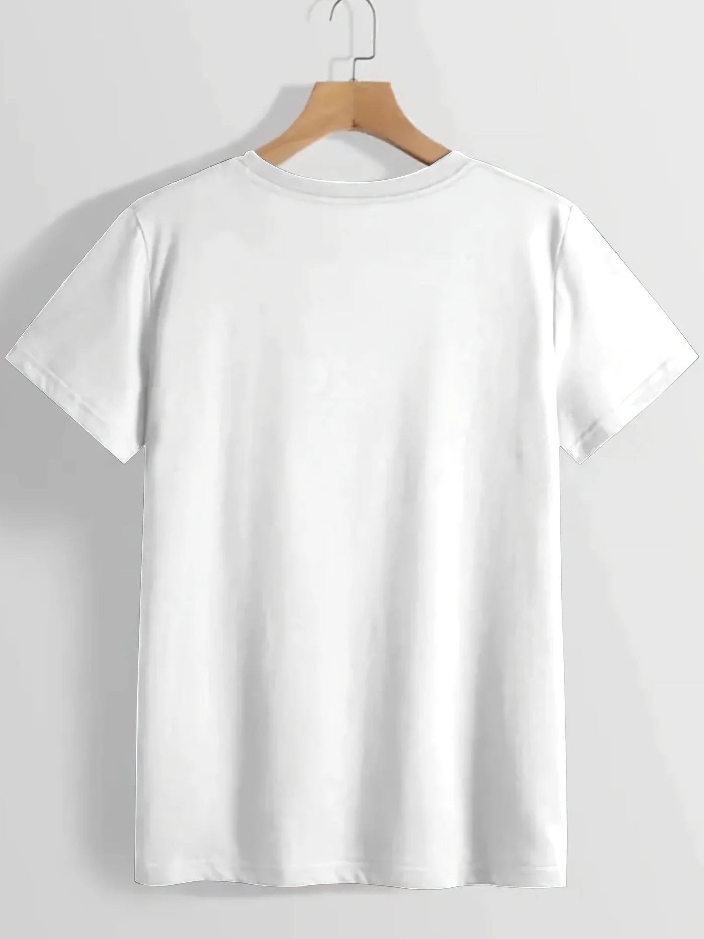 Moda carta dos desenhos animados impressão feminina em torno do pescoço camiseta design simples confortável e respirável adequado para lazer diário