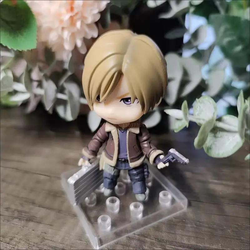 Nuevo 10cm en Stock Original Resident Evil 4 Remake 2337 Leon S. Kennedy Q versión muñecas de acción Anime Pvc modelo chico juguete de cumpleaños