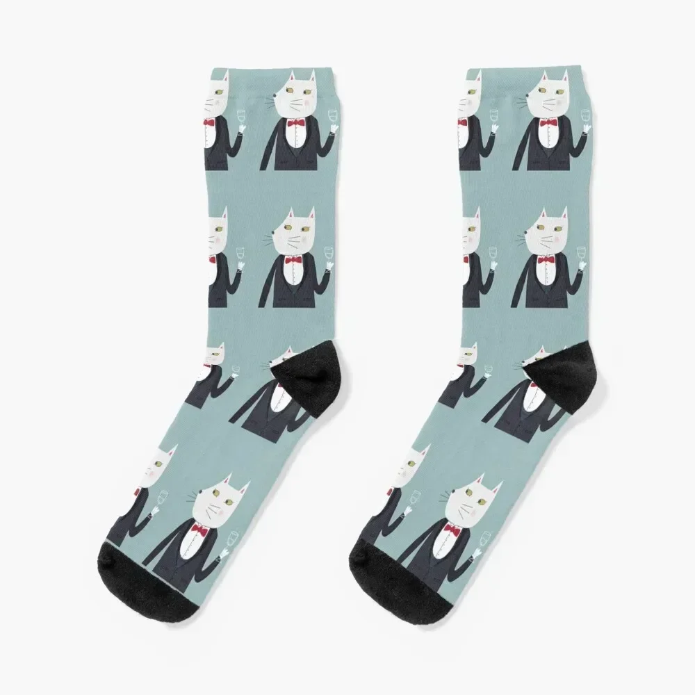 

Cheers! Gentleman Cat Socks basketball funny gift Climbing Socks Men's Women's