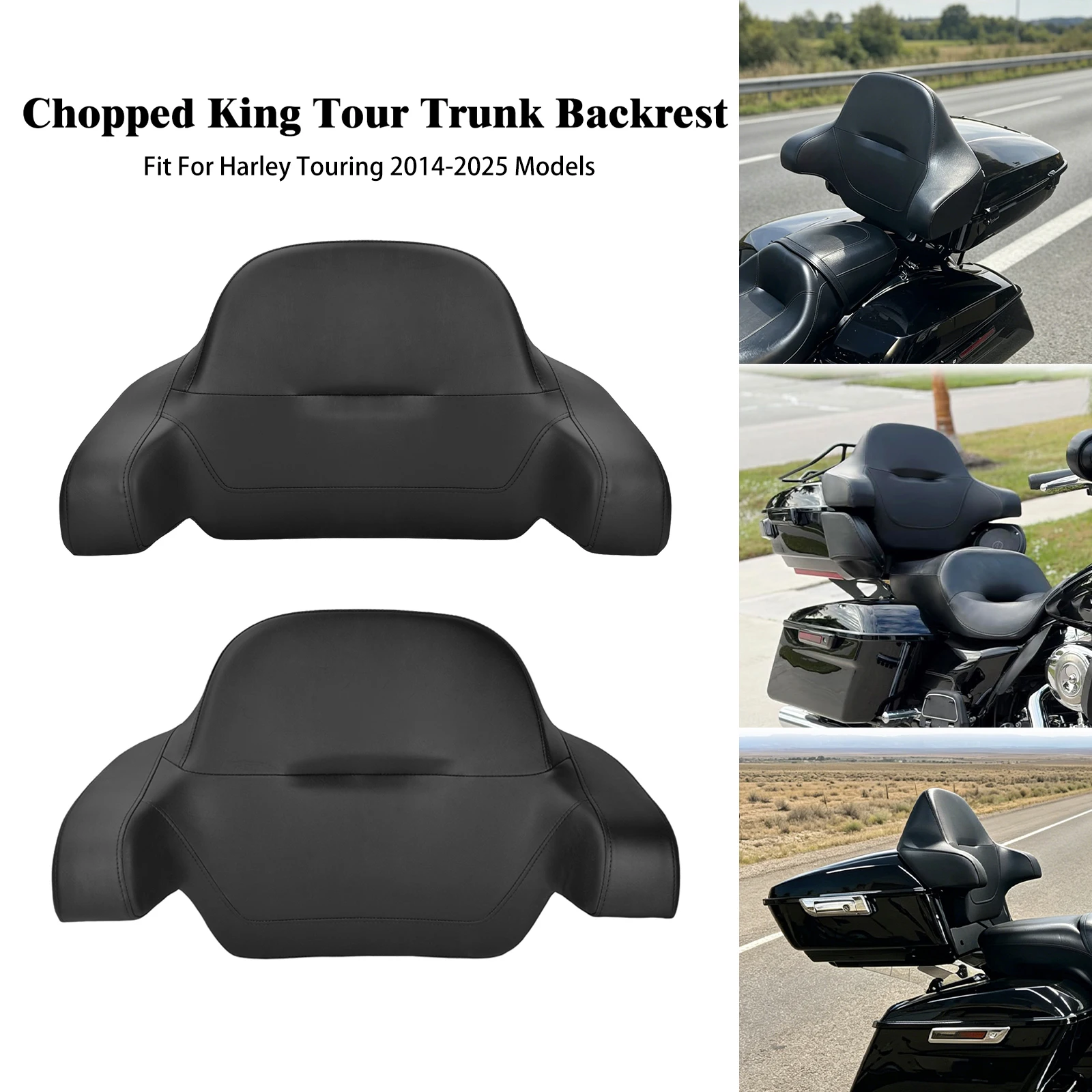 

Motorcycle Chopped King Tour Trunk Backrest Pad For Harley Touring Street Electra Glide FLHR 2014-25 Passenger Backrest Cushion