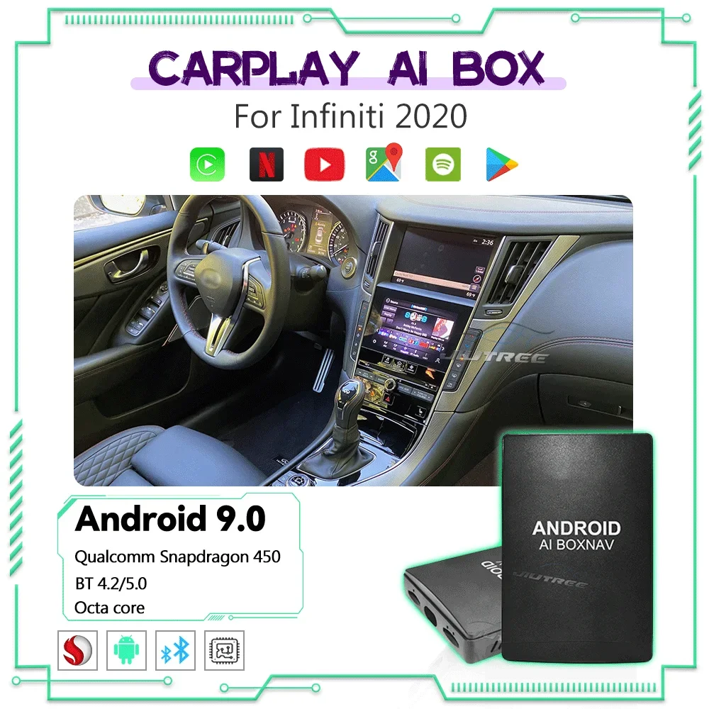 Android Carplay Ai Box For Infiniti Q50 Q60 QX50 QX80 Car Radio Player Smart Adpater Box Wireless Mirror link Netflix Yotube