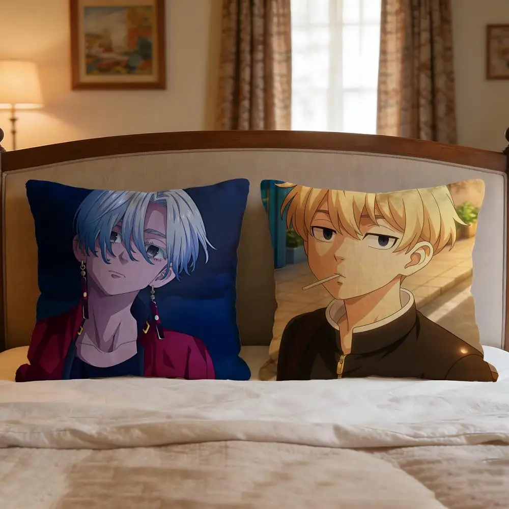 Anime Tokyo Revengers Cushion Cover 4Pcs Decorative Covers Soft Cushion Case for Sofa Couch Decor 40x40 45x45 Pillowcases