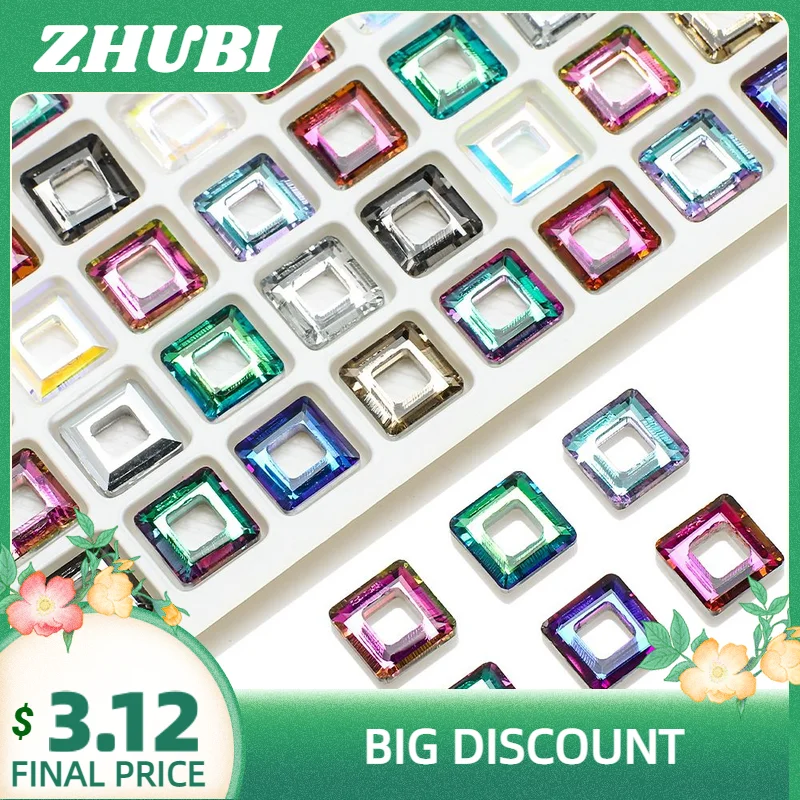 

30Pcs/Lot 10mm Austrian Crystal Square Large Hole Glass Spacer Cube Beads For DIY Making Earing Jewelry Crafts & Nail Decoration