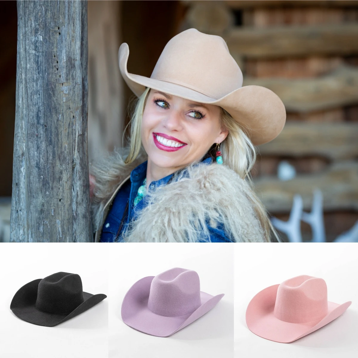 

women`s hat cowboy hat wool felt hat for women and men wide brim hat western hat black cowhat men`s hatsombrero de vaquero