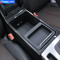 For Audi Q5 FY 2018-2022 Carbon Color Center Console Armrest Storage Box Frame Decoration Trim Car Styling Interior Accessories