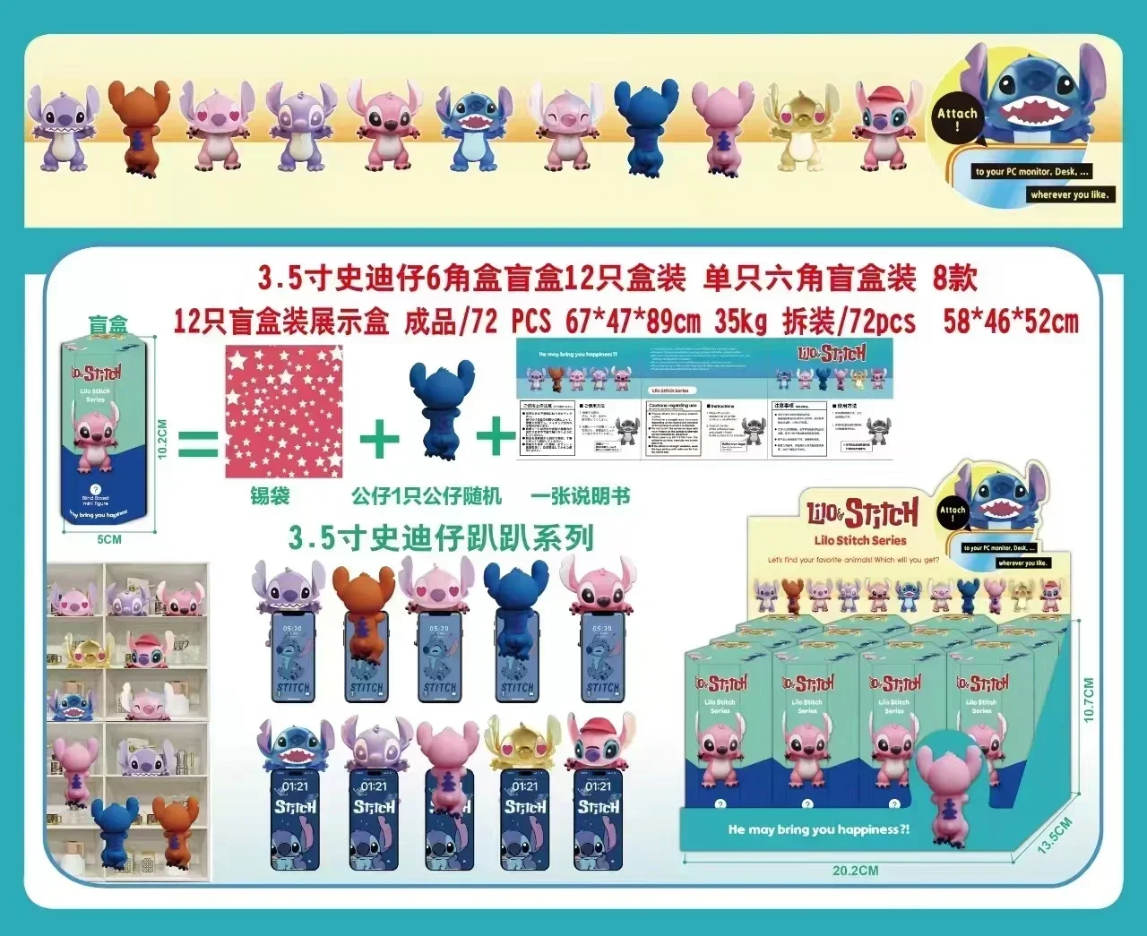 

MINISO Stitch Sonny Angel Surprise Blind Box Party Angel Mysterious Blind Box Cute Anime Figures Christmas Model Doll Gifts