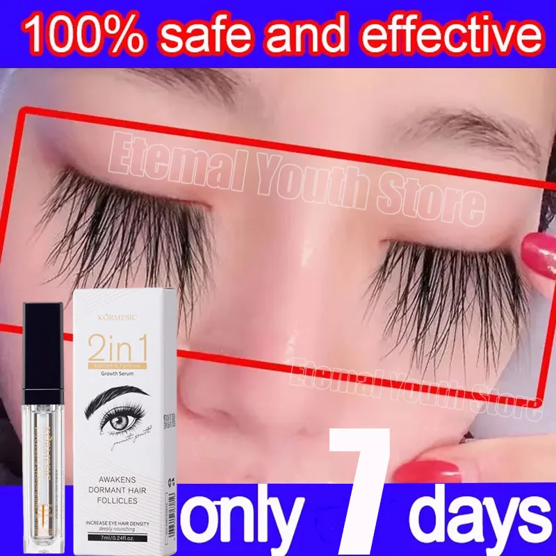 Fast Eyelash Growth Serum 7 Days Lashes Eyebrow Enhancer Product Longer Fuller Thicker Extension Treatment Lash Lift Care Makeup