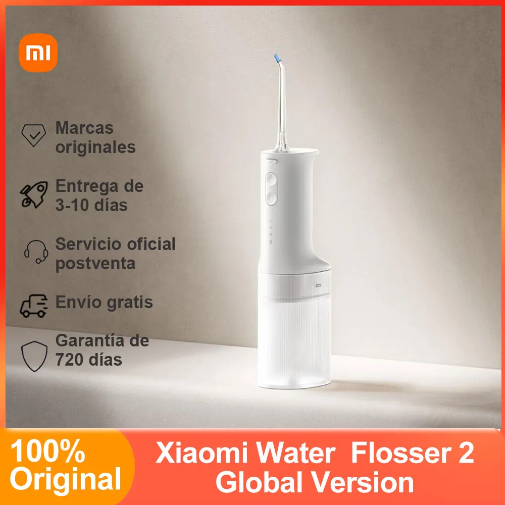 Xiaomi Water Flosser 2, Portable Electric Oral Irrigator, Rechargeable 3 Modes Water Tank 200mL, IPX7 Waterproof Teeth Cleaner