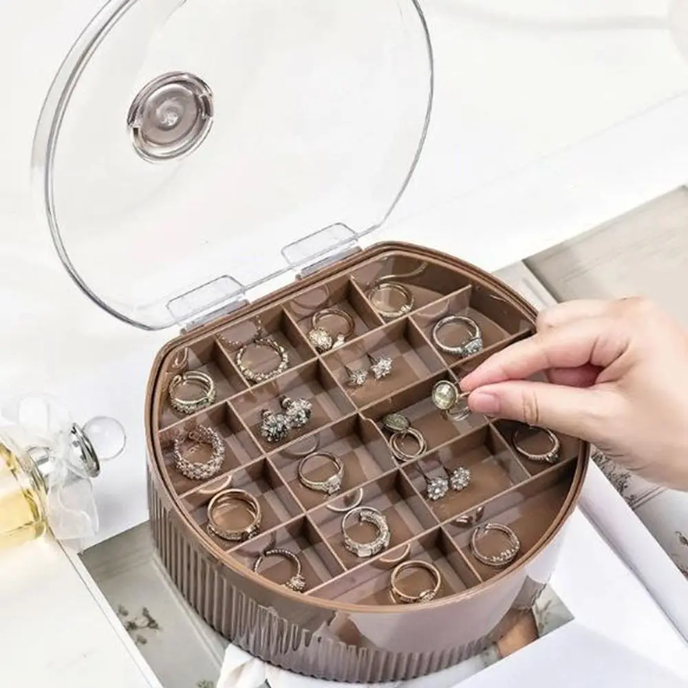 

Portable Plastic Jewelry Storage Box Large Capacity Dustproof Earrings Storage Case Moisture-proof Jewelry Display Box For Home