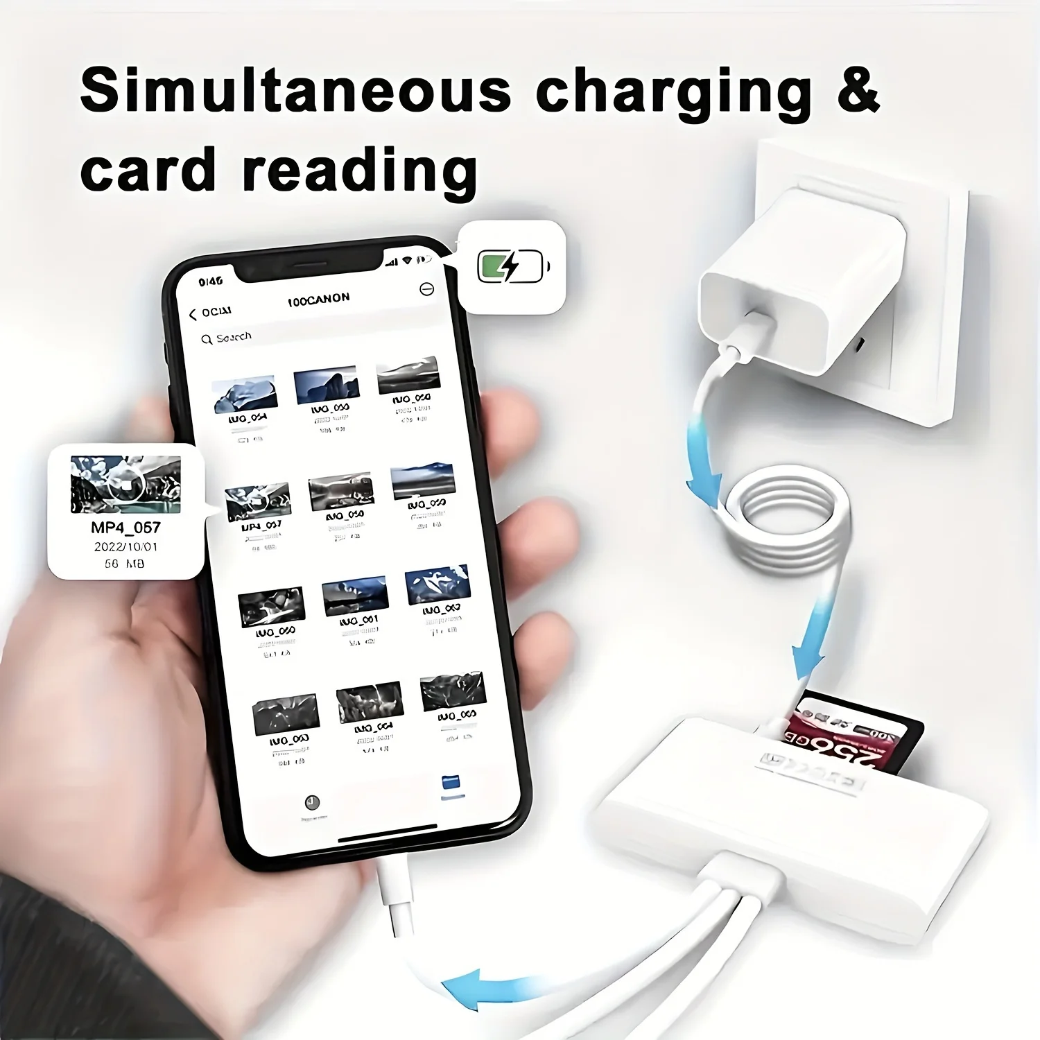 1 قطعة قارئ بطاقات الذاكرة 5 في 1، محول USB وقارئ بطاقة SD لهاتف iPhone/iPad، يدعم SD/Micro SD/SDHC/SDXC/MMC