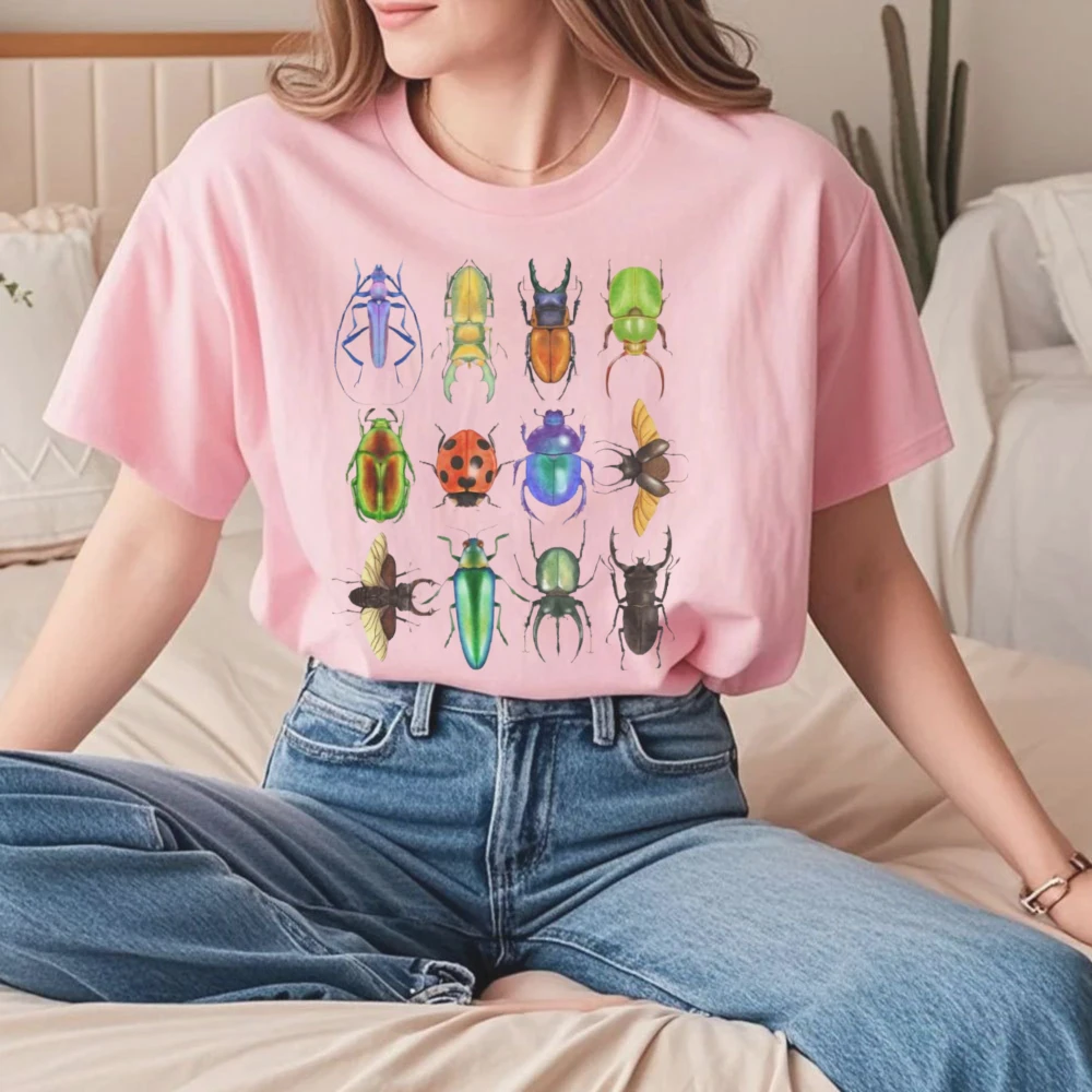 Vintage Insect Unisex T-Shirt Retro Bugs Tee Entomology Gift for Bug Lovers Nature Graphic Clothes Creepy Crawlies Tops