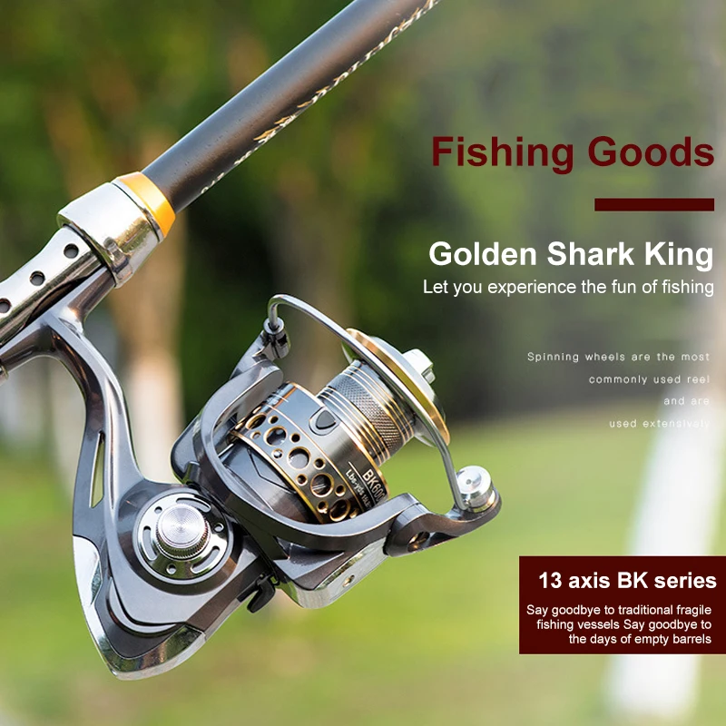 Fishing Spinning Reel Metal Spool 5.2:1/4.7:113BB Ball Bearings Carp Fishing Reel BK2000-7000 Metal Line Cup Sea Tackle