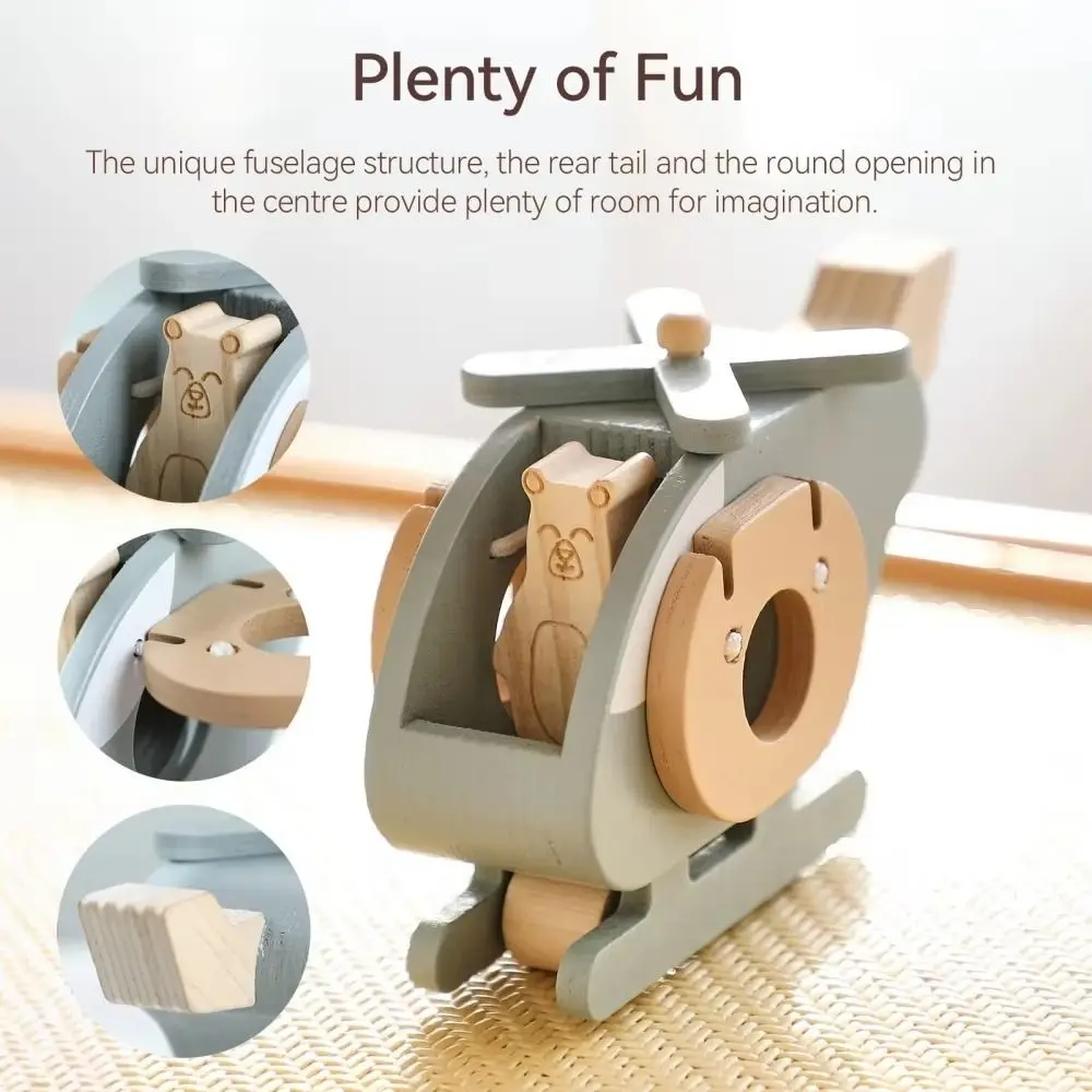 

Montessori Wooden Toys Plane Puzzle Toy Simulation Helicopter Children's Puzzle Toy Multipurpose Handicraft