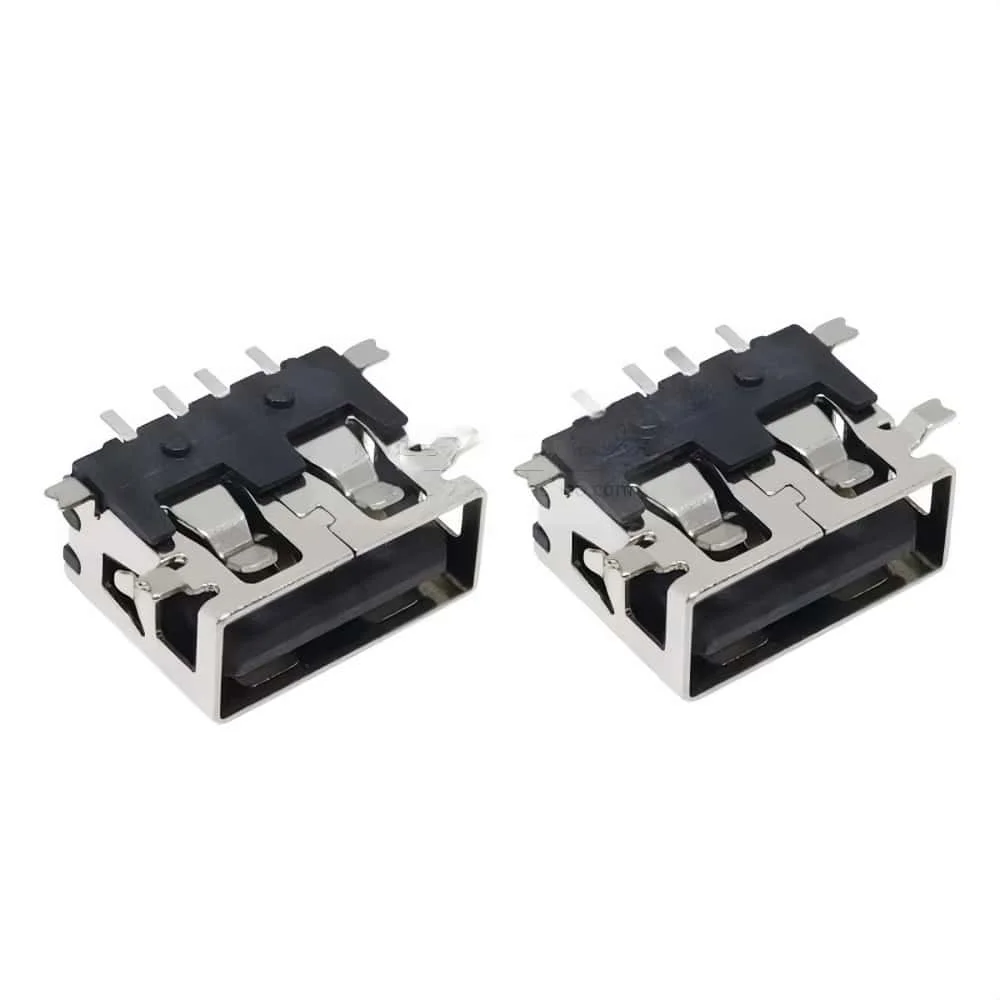 10pcs AF10.0MM Short USB Connector Female SMD Connector Type A, Thickness 6.3mm Flat or Curled 4Pin Socket with Positioning Post