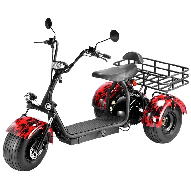 Electric scooter 1500W60V20AH lithium battery electric 3-wheel motorcycle Harley wide tire outdoor off-road electric motorcycle