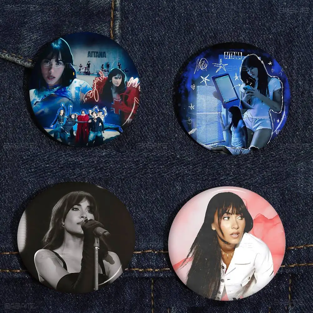 شعبية المغني A-AitanaS O-Ocana الإبداعية دبابيس مضحك وجه مبتسم جولة المفاجئة في بروش شارة ظهره قبعة مجوهرات هدايا #3