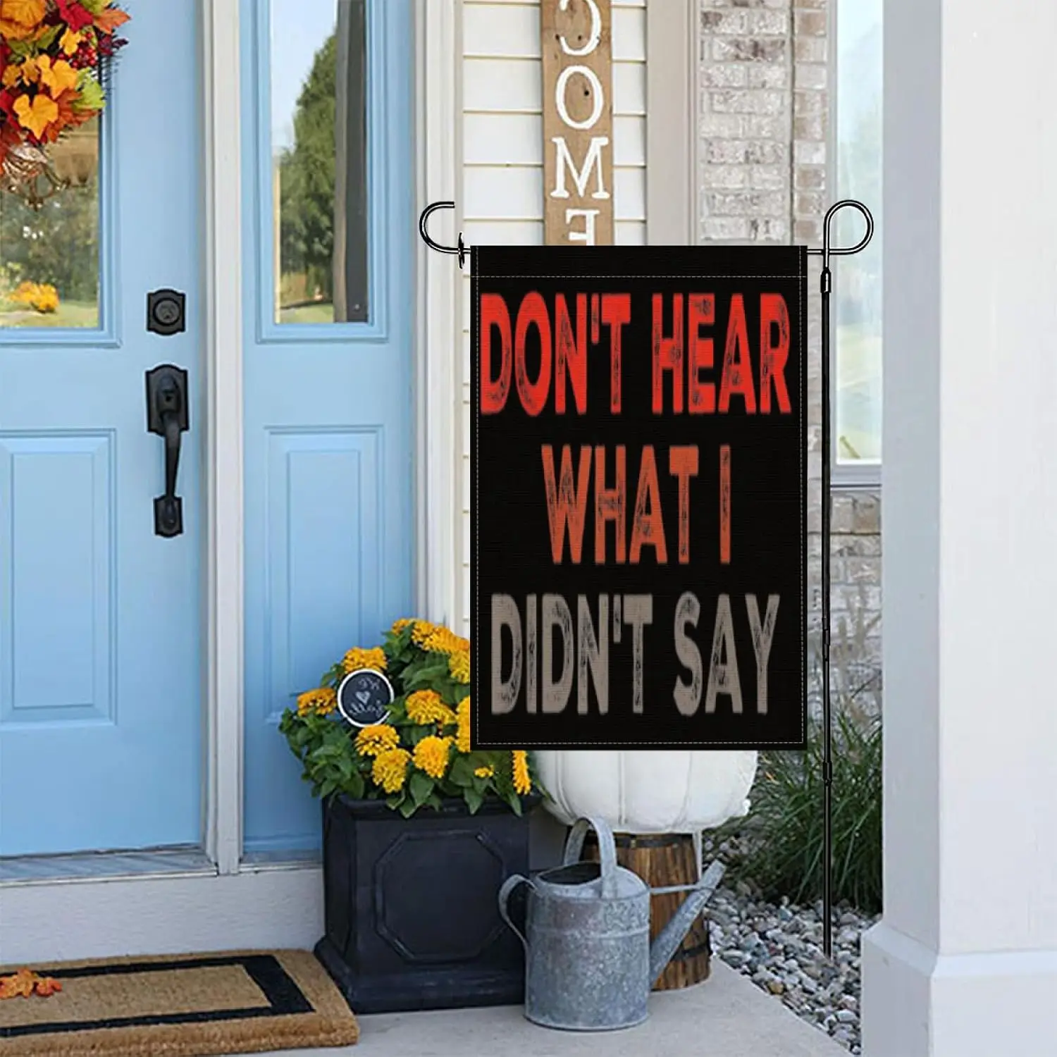 I Smile Because I Didn’t Hear You Sarcastic Humor Yard Flags,12x18 Inch Garden Flag Double Sided Tapestry for Farmhouse Seas MMZ